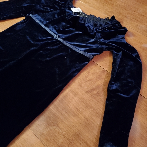 NWT Hype Girls Navy Blue Velour Dress - Picture 7 of 15